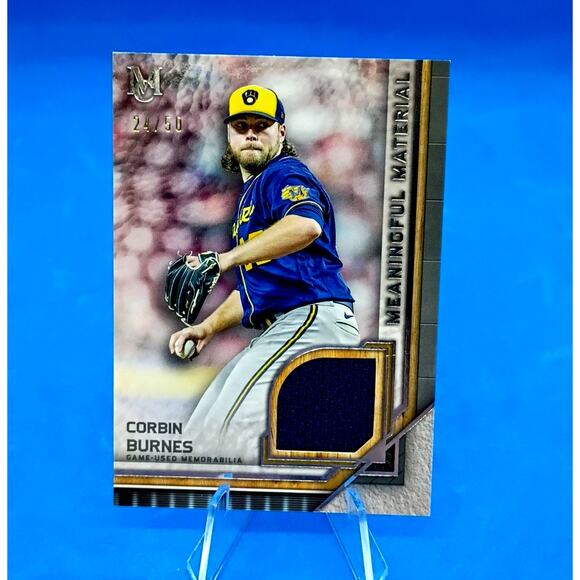 2023 Topps Museum -Meaningful Material Relics  SP 24/50  Corbin Burnes #MMR-CBU - Picture 1 of 4